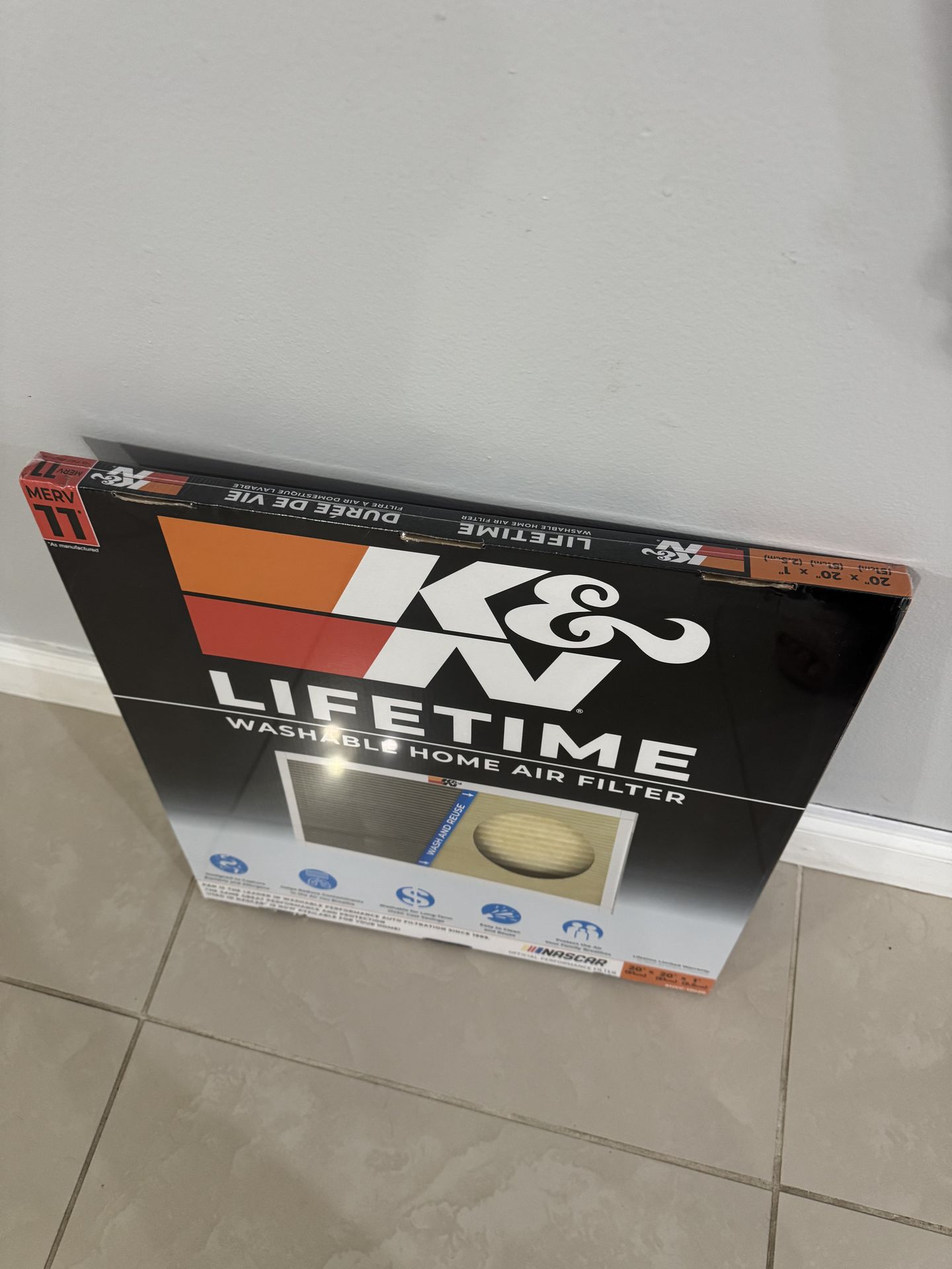 K&N 20x20x1 HVAC Furnace Washable  Air Filter ( BRAND NEW)