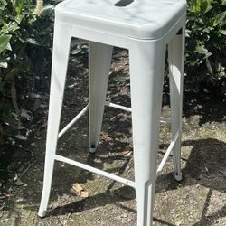 White Metal Stool Chair 