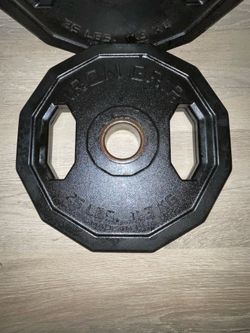 Pre-Owned Pair Of 25lbs Iron Grip Urethane Coated Weight Plates.
