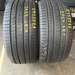 21” tires pirelli 295/35/21 semi new with free installation $300