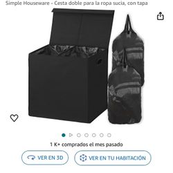 Black Double bin Laundry Hamper 