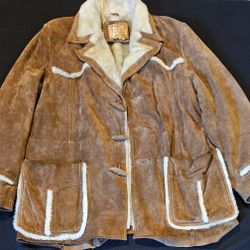 J Sully Vintage Wear Brown Leather Serpa Jacket Coat Mens Size 44