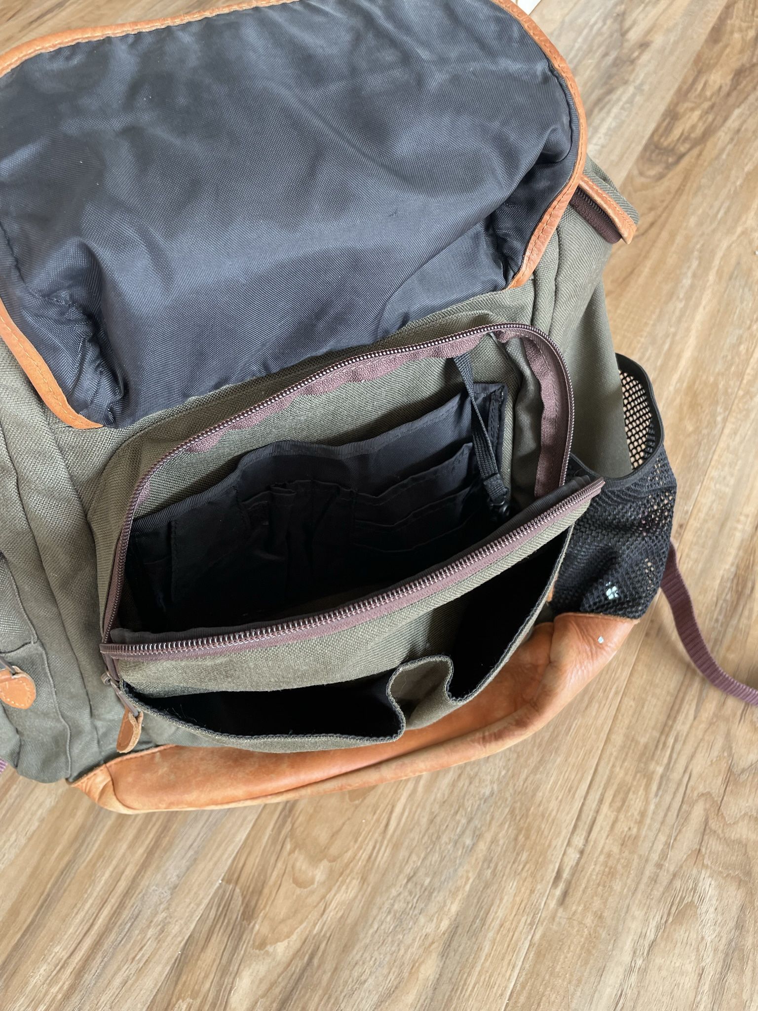 L.L. Bean Forest Green Safari Style Backpack