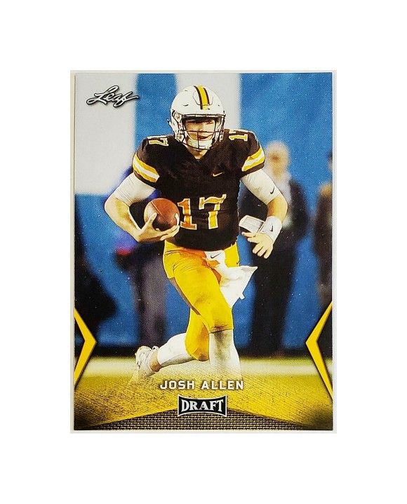 JOSH ALLEN ROOKIE "GOLD" VARIATION 2018 LEAF DRAFT #31 BUFFALO BILLS