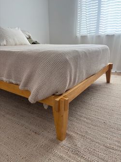 Wooden queen bed frame