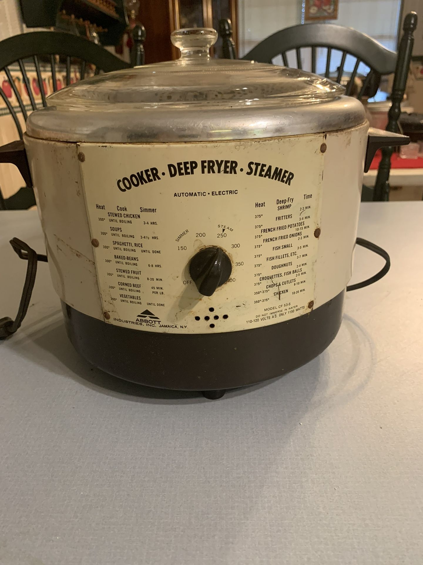 VTG Abbot Ind. Cooker-Deep Fryer-Steamer Model: CF 53-S