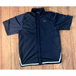 Vintage Y2K Men’s Size L Nike Basketball Navy Blue Warm Up Snap