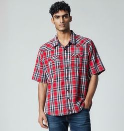 Cody James Western Shirt Men’s XL Red Plaid Pearl Snap Short Sleeve
