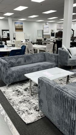 Brand New Beautiful Channel Tufted Soft Velvet sofa set on SALE