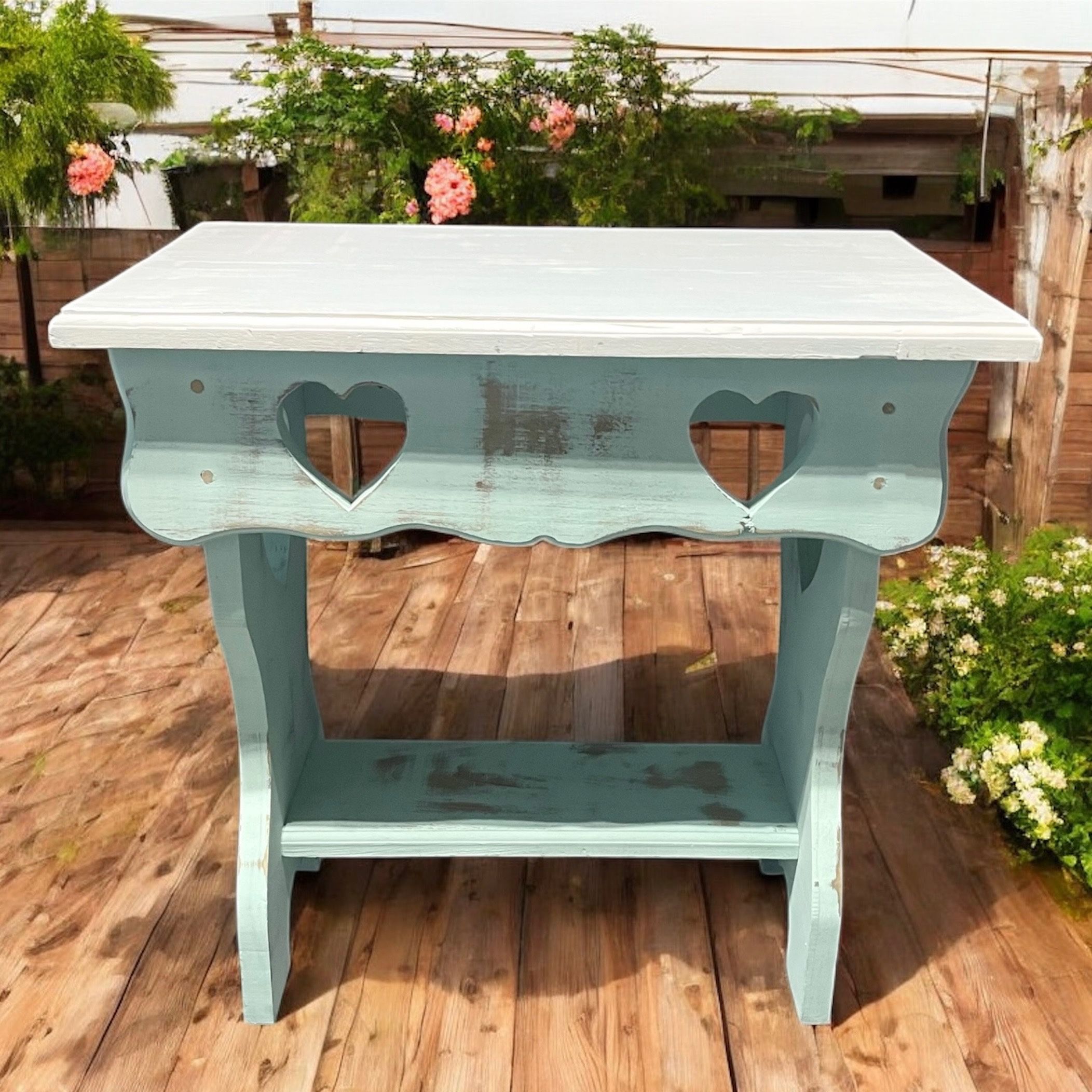 Rustic Wood Heart Cut Out Table