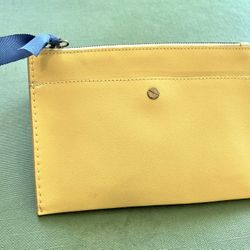 J Crew Leather Wallet Clutch Purse Change Purse Zipper Bag 