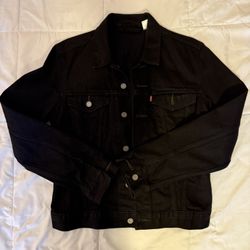 Levis Black Denim Jacket -Size medium-Men