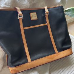 Dooney & Bourke Black and Carmel Tote Bag