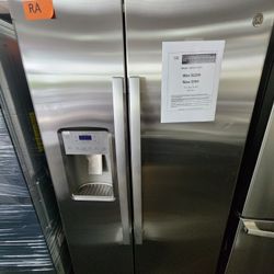 GE 21.8 cu. ft. Side by Side Refrigerator in Fingerprint Resistant Stainless Steel Counter Depth