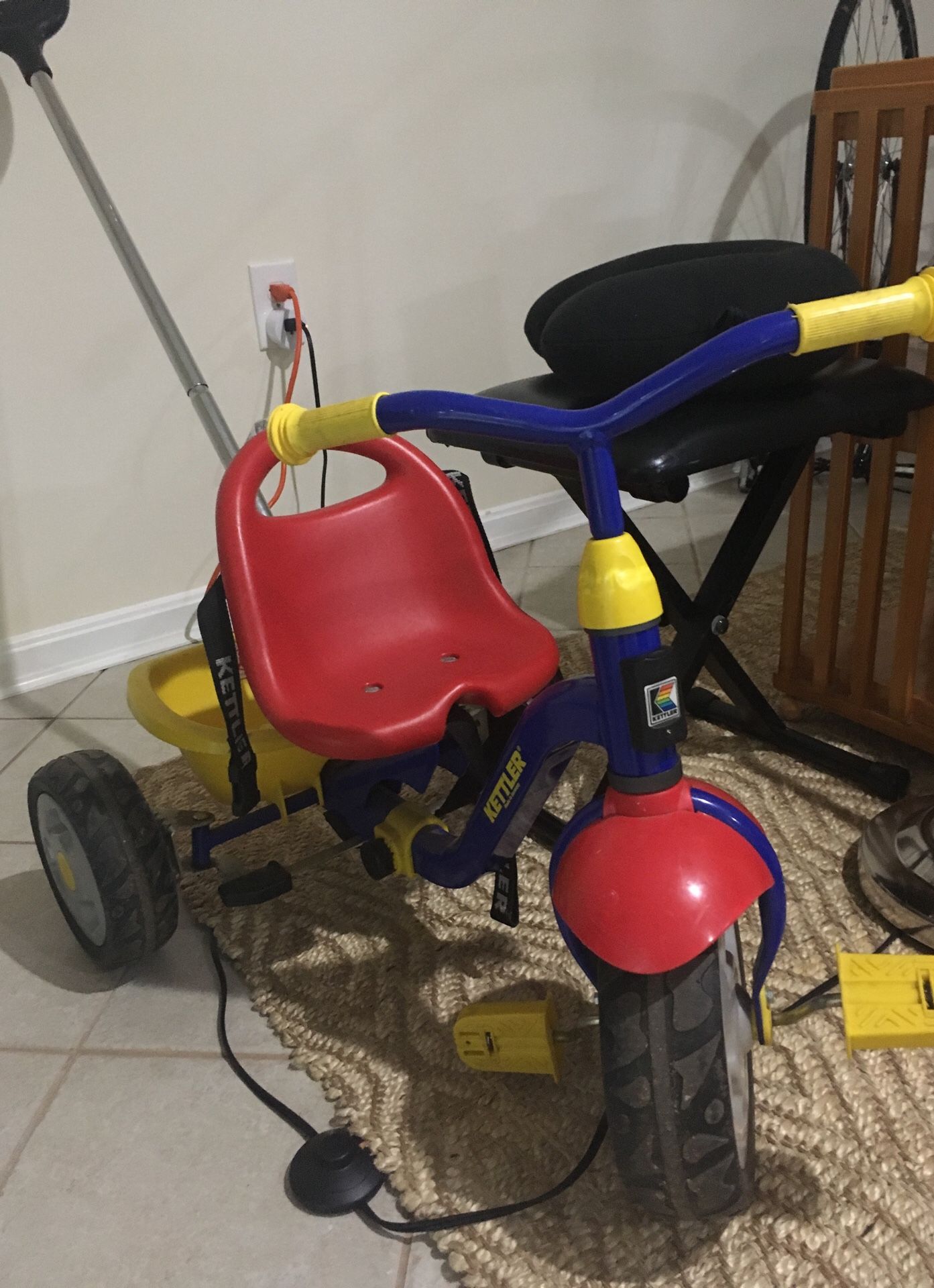 Kettler tricycle with push handle