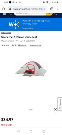Ozark trail 4 person tent (used once!)