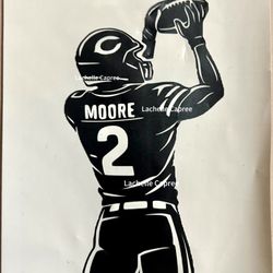 Chicago Football Athlete Team Player Line Art Decal Sticker For Car Wall Mirror Window Mug Tumblr Decal Sticker 