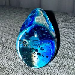 Decorative piece blue glass