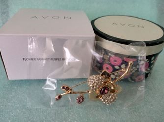 Avon Flower Market Purple Brooch
