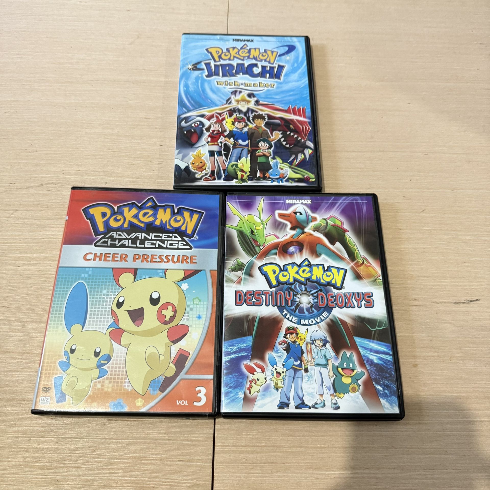 Pokemon Lot Of 3 DVD’S Preowned New Condition Tested Great Read Description!!