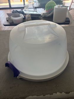 round cake/food carrier with a dome lid