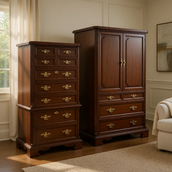 Broyhill King Bedroom Set – Good Condition, Cherry Wood, 6 Pieces - Spring, TX