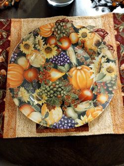  Harvest Themed  Glass Plate
