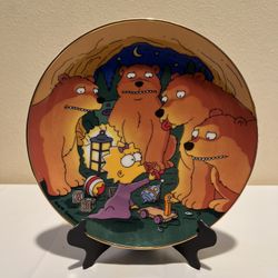 The Simpsons 1992 MAGGIE AND THE BEARS Fine Porcelain Collectors Plate 