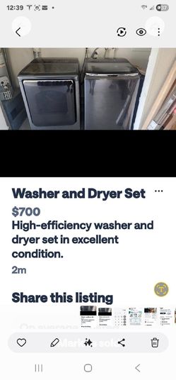 Washer and dryer set