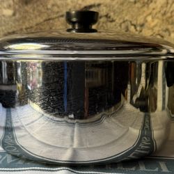 Revere Ware 41/2 Qt. Stock Pot Stainless Steel Disc Bottom w Lid 90a