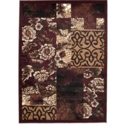 8/10 Brand New Floral Burgundy Rug 