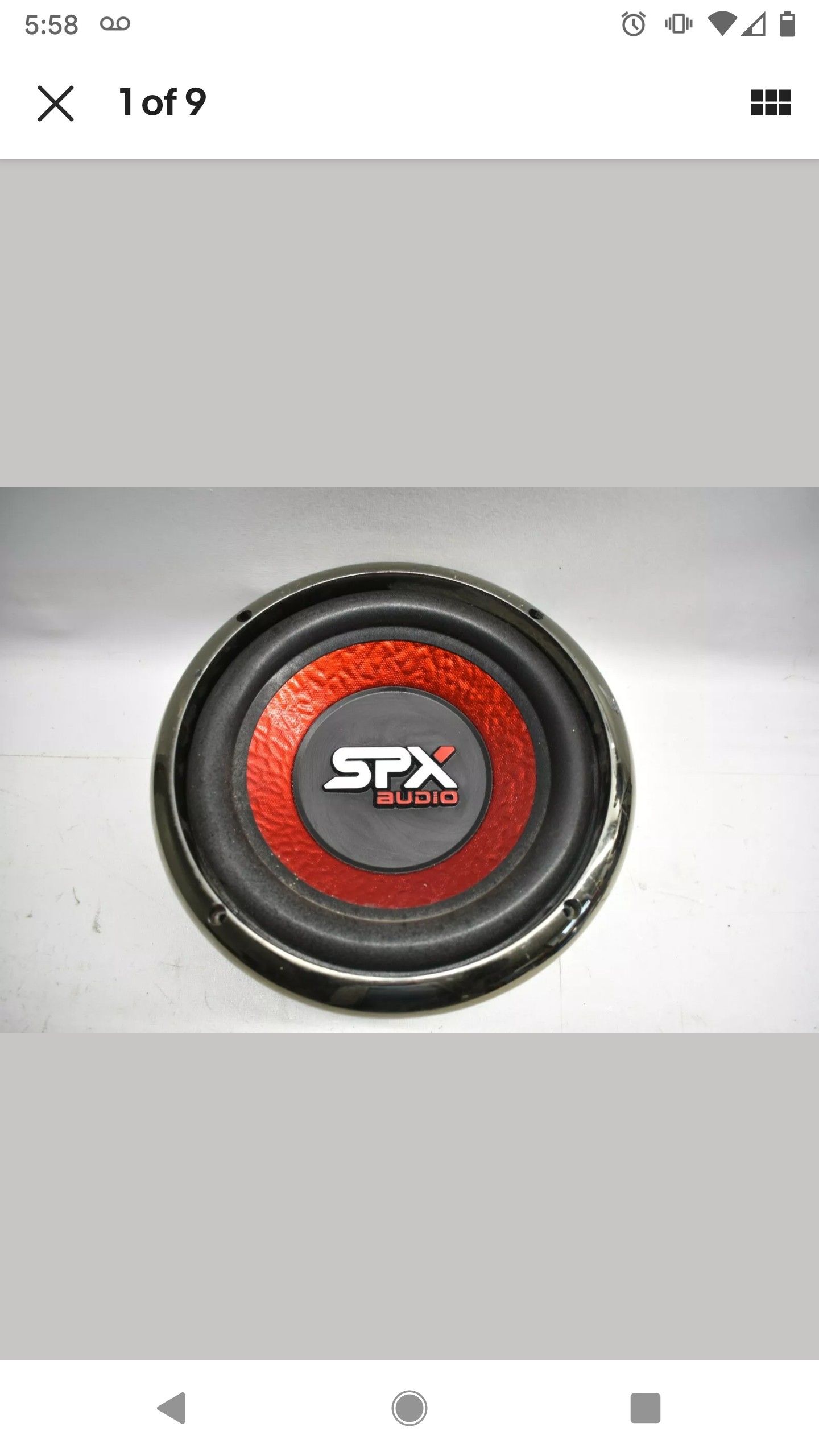 Nice Used 4 Ohm SDX Audio 1000 Watts 10" Car Subwoofer Red Black & Ring PK06210