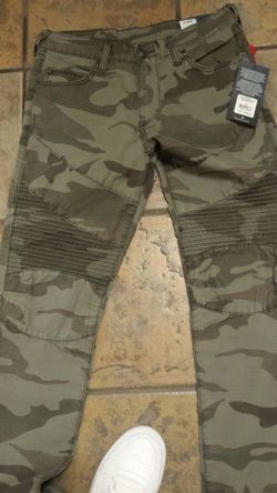 Brand new authentic true religion moto style camouflage pants.