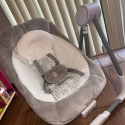 Ingenuity Anyway Sway 5-Speed Multi-Direction Portable Foldable Baby Swing & Infant Seat with Vibrations, Nature Sounds, 0-9 Months 6-20 lbs 