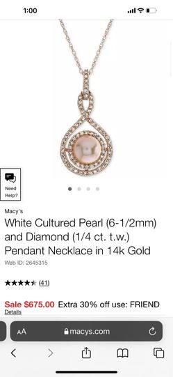 Pearl And Diamond Necklace