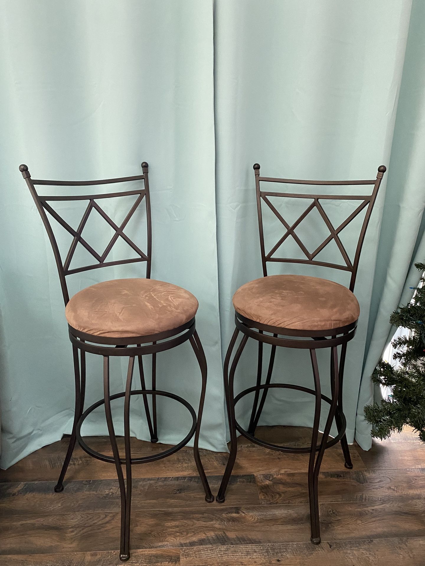 2 Bar Stools Heavy Iron