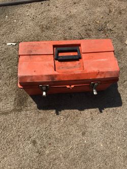 Plastic tool box $12. 19”x9”x9”hi