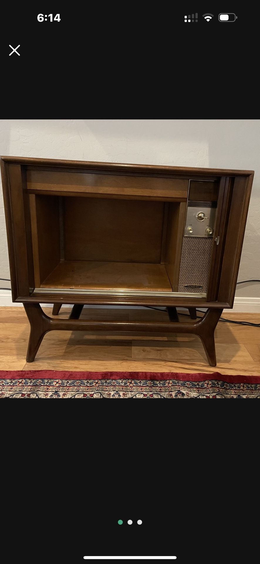 Mid century modern Packard Bell television cabinet