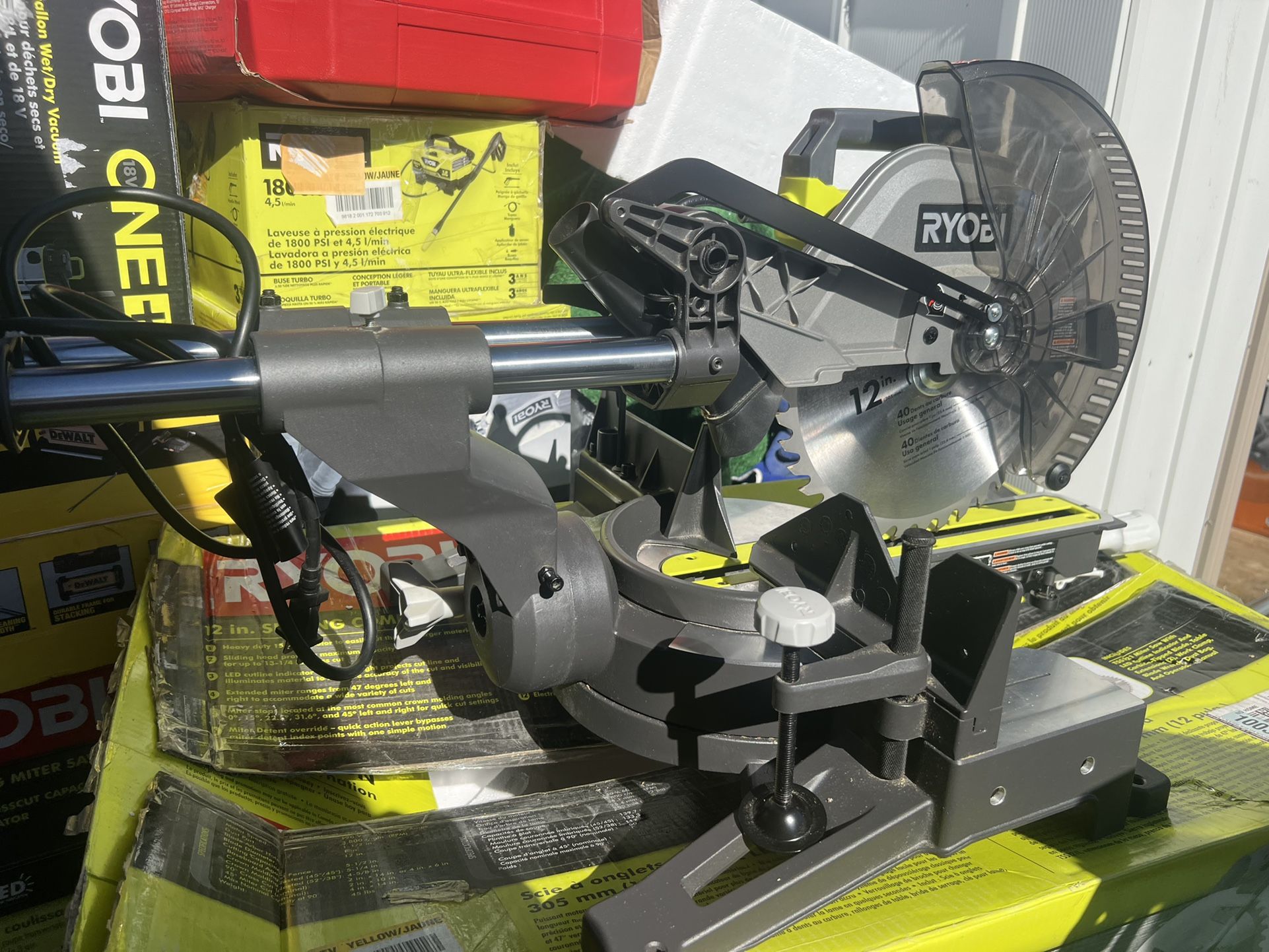 RYOBI 15 Amp 12 in. Corded Sliding Compound Miter Saw with LED Cutline Indicator