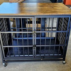 Gorgeous steel XL dog crate. Large enough for a big dog, or a small man.
