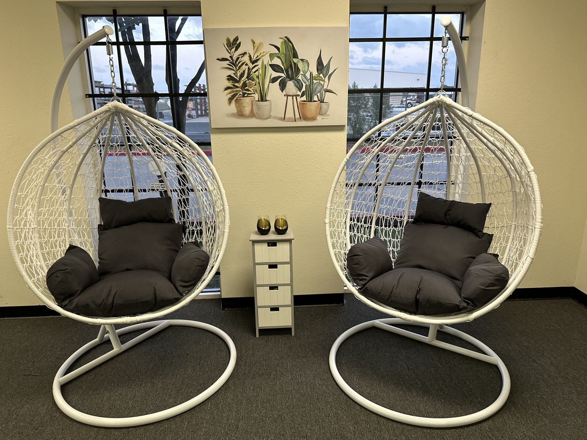 New Inbox Set Of Two Swing Chairs With Cushions(we Finance And Deliver)