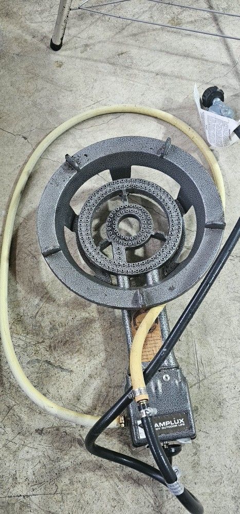 Propane Stove And BBQ Grill Cooking All Together 