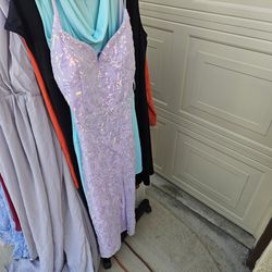 Sequin Lilac Tie Prom Dress