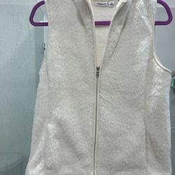 Womens Fuzzy Sherpa Fleece Jacket Lightweight Vest Cozy Sleeveless Cardigan Zipper Waistcoat Outerwear with Pocket