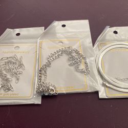 18 K Gold Plated Steel Silver Necklace 