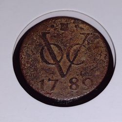 Rare & Genuine : 1789 Dutch Netherlands Voc 1 Duit New York Penny Holland Coin_X43