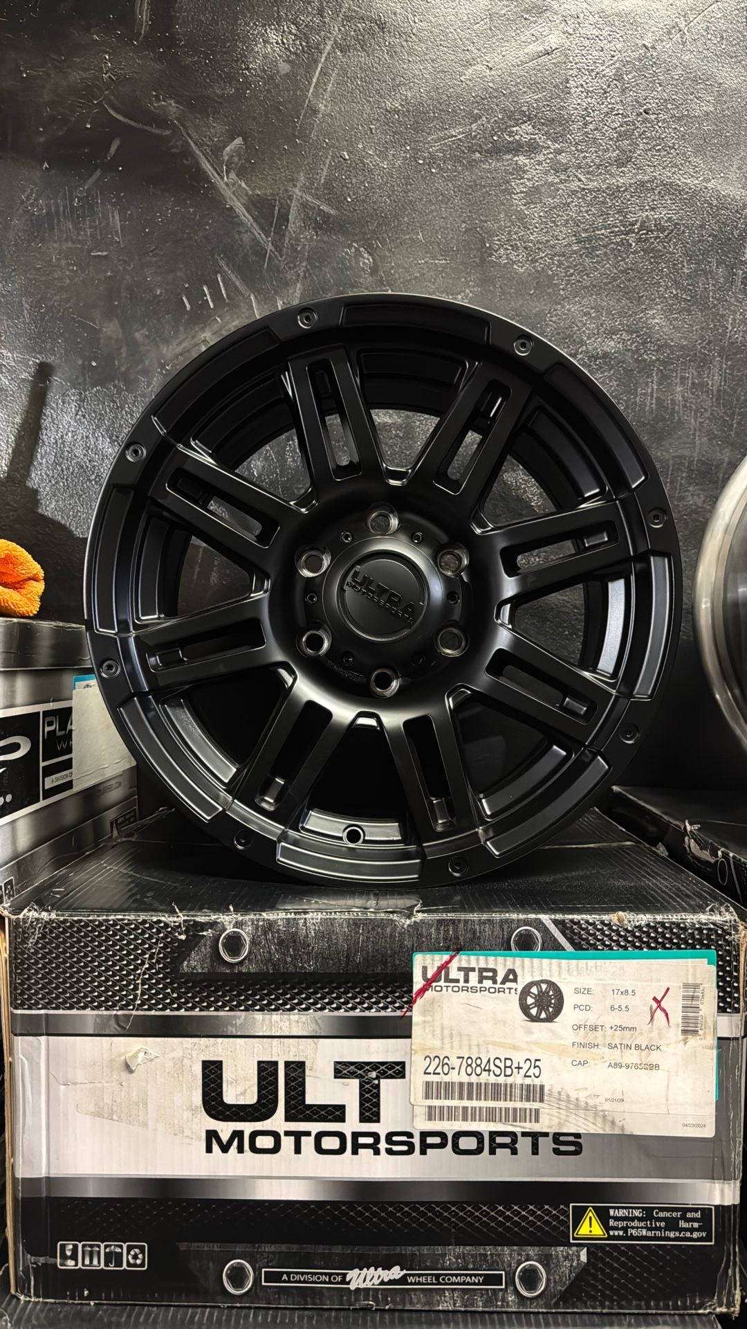 17x8.5 Ultra Wheels 6x5.5 +25 Offset Satin Black Toyota and Chevy