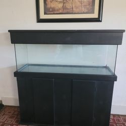 Fish Tank Aquarium With Custom Canopy,  Stand,  And Lights 