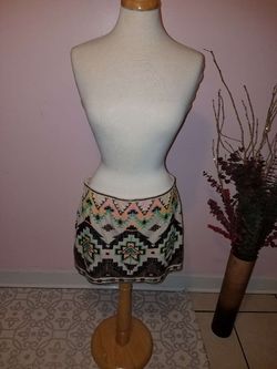 Express sequin skirt aztec print NEW w/tags sz M