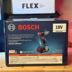 Bosch 1/4 dual 1/2 impact tool battery 4.0 amp charger and bag included